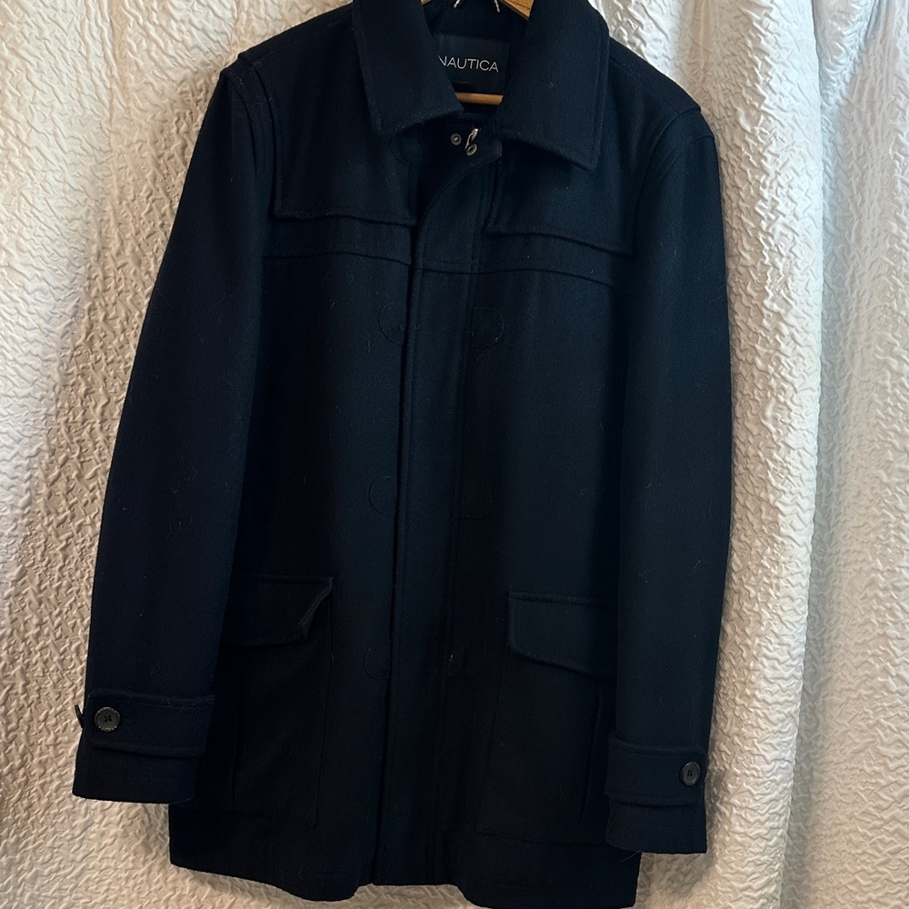 Nautica Men's Classic Black Pea Coat